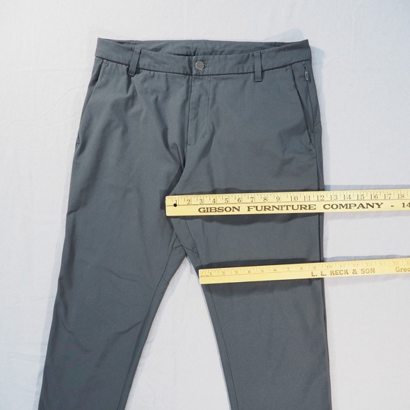 Lululemon Commission Pants Men 34x26 Gray Warpstreme Classic Fit Cropped Trouser - Picture 5 of 11